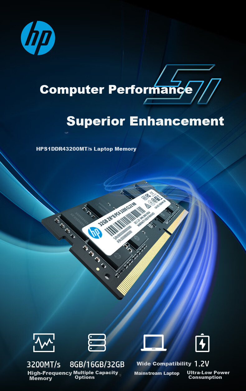 HP 8GB DDR4 3200MHz Laptop Memory Module S1 Series (C22) Original Chips AI Computer Accessory Compatible with Black Myth: Wukong 1