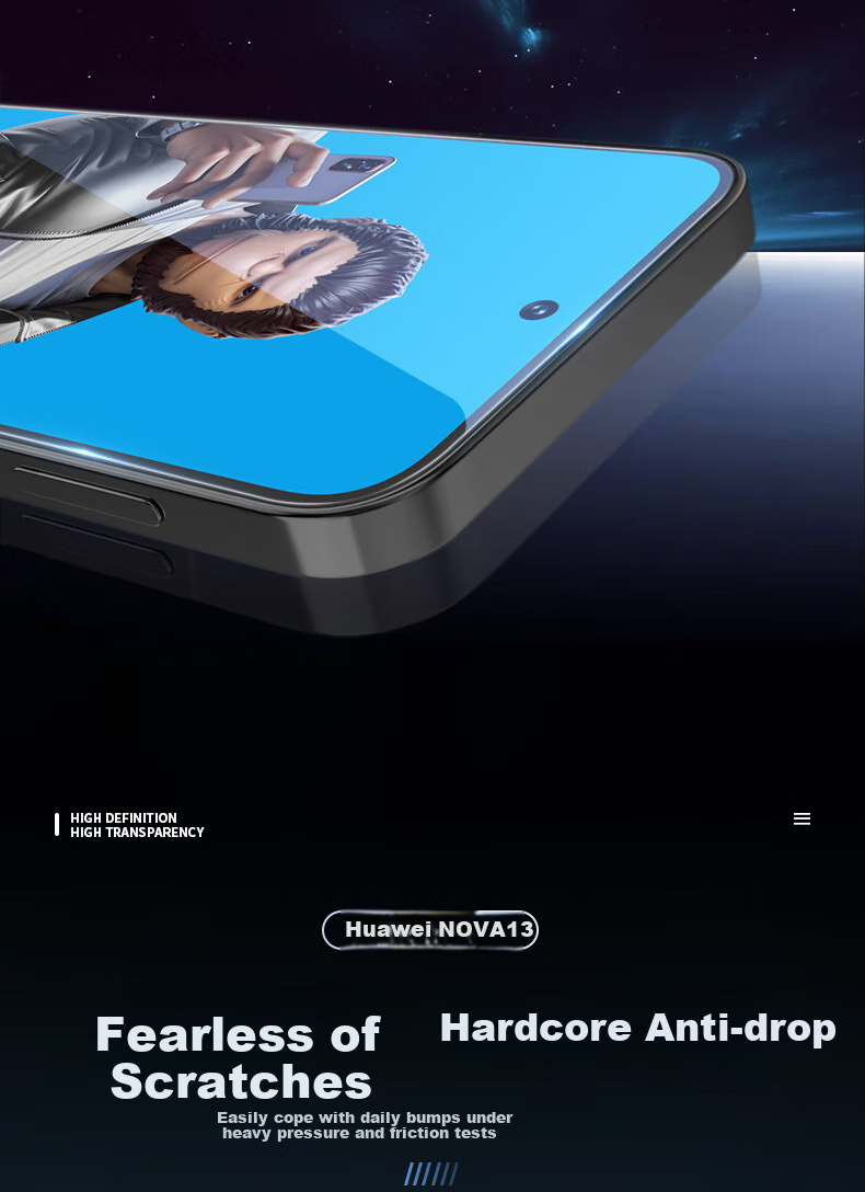 Lanxingxiansheng Tempered Glass Screen Protector for Huawei Nova 15, Compatible with Nova 15/14 Active Edition/14/13/12 Phones, High Definition Anti-Drop Anti-Fingerprint Protective Film 5
