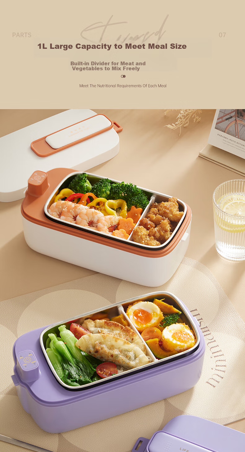 LIFE ELEMENT Rechargeable Electric Lunch Box, No Water Required, Student Lunch Box, Portable, Car-Friendly/USB Rechargeable Power Bank, Freezing Food Storage Container, F79-01 9