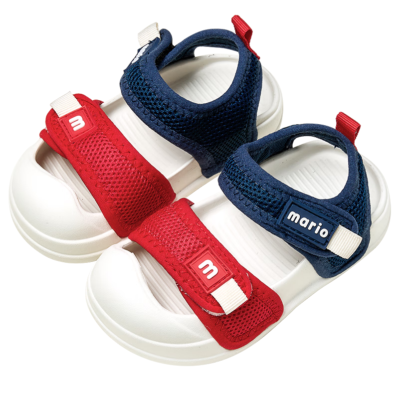 Cheerful Mario Kids Summer Sandals Boys Girls Toddler Closed-Toe Soft Sole Anti-Collision Outdoor Baby Beach Shoes Non-Slip