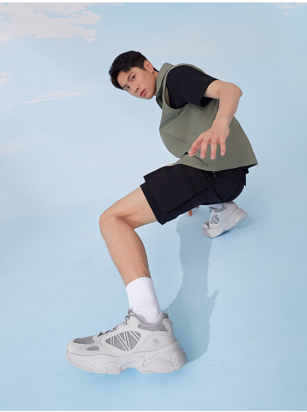 CAMEL [Qingyang] Men's Shoes, Summer New Sports Shoes, Breathable Mesh Upper, Thick-Soled Heightening Casual Versatile Dad Shoes 20