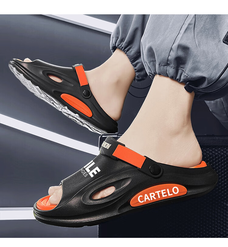 CARTELO Men's Sandals, Summer Breathable, Outdoor Wear, Comfortable Dual-Use Beach Slippers for Me 8