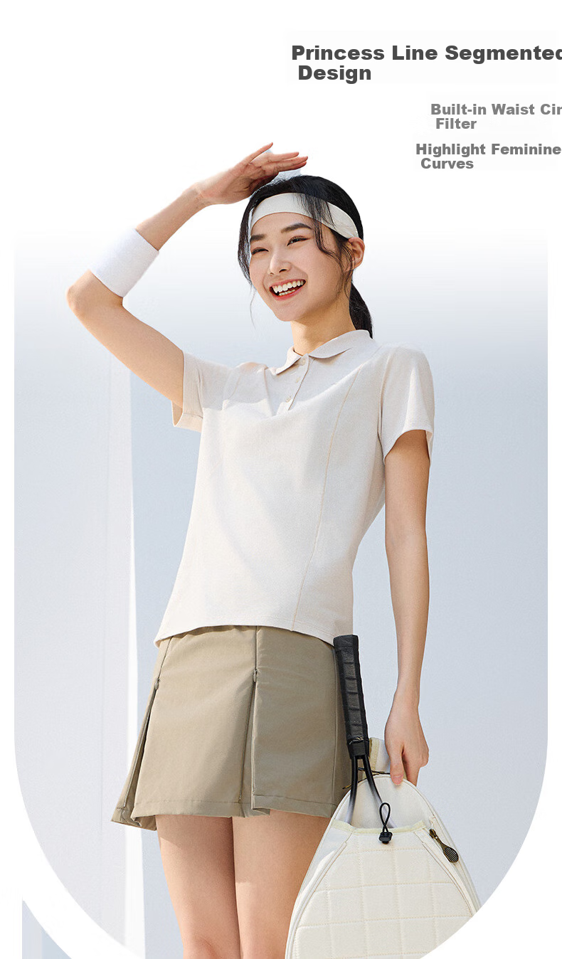 Anta Quick-Dry Polo | Princess Seam Shoulder Half-Zip Short Sleeve Women's Summer New Sun Protection Breathable Top 5