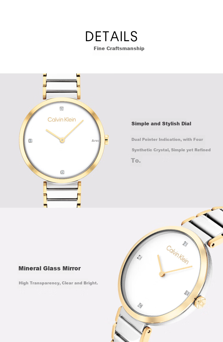 Calvin Klein CK Simple Steel Band Quartz Women's Watch, Goddess Day New Year Gift 25200134 3