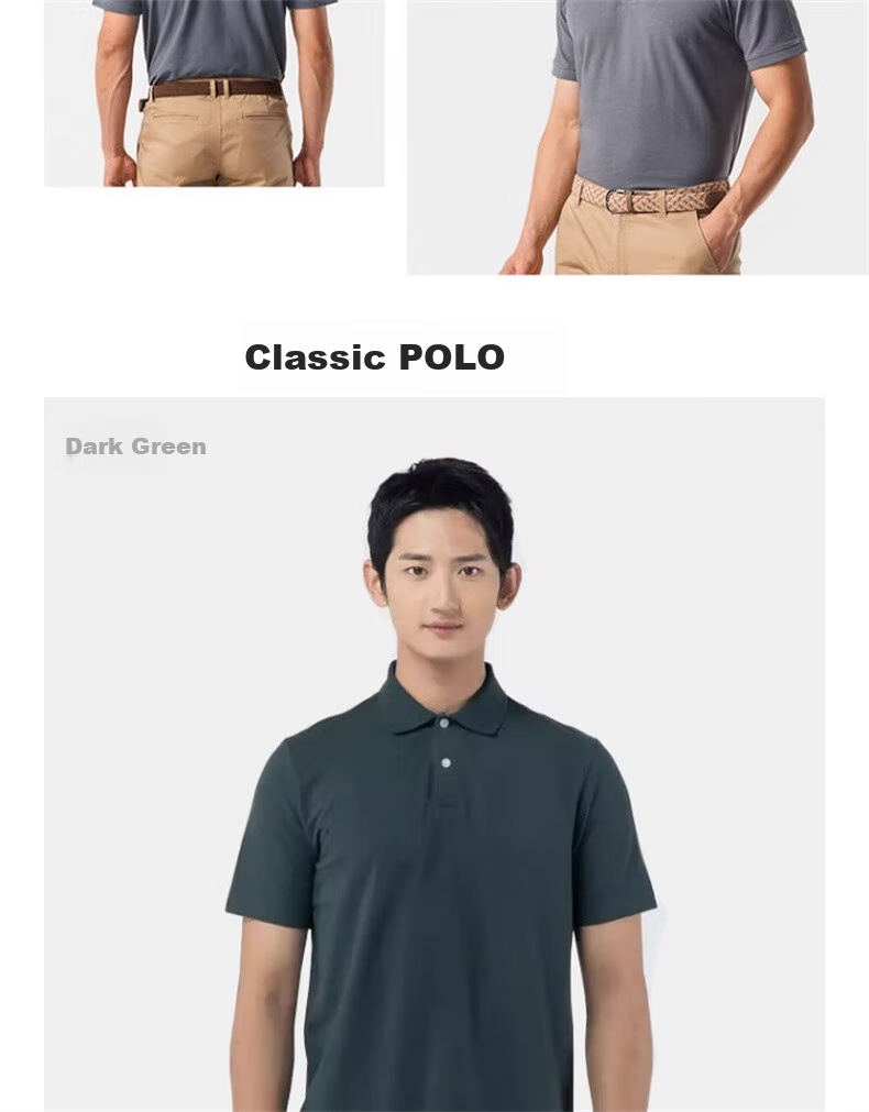 DECATHLON Polo Shirt Short Sleeve T-Shirt, Pure Cotton Breathable Solid Color Sports Shirt, 4216591 10