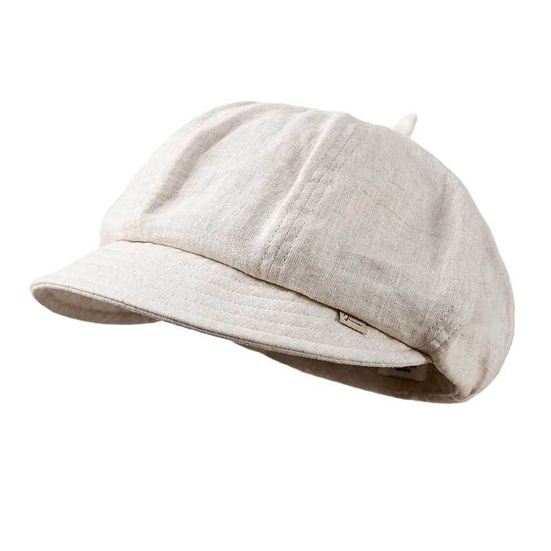 JIUMU Women's Linen Beret Hat Versatile Summer Painter Cap Octagonal Newsboy Cap Girl's Beret Hat