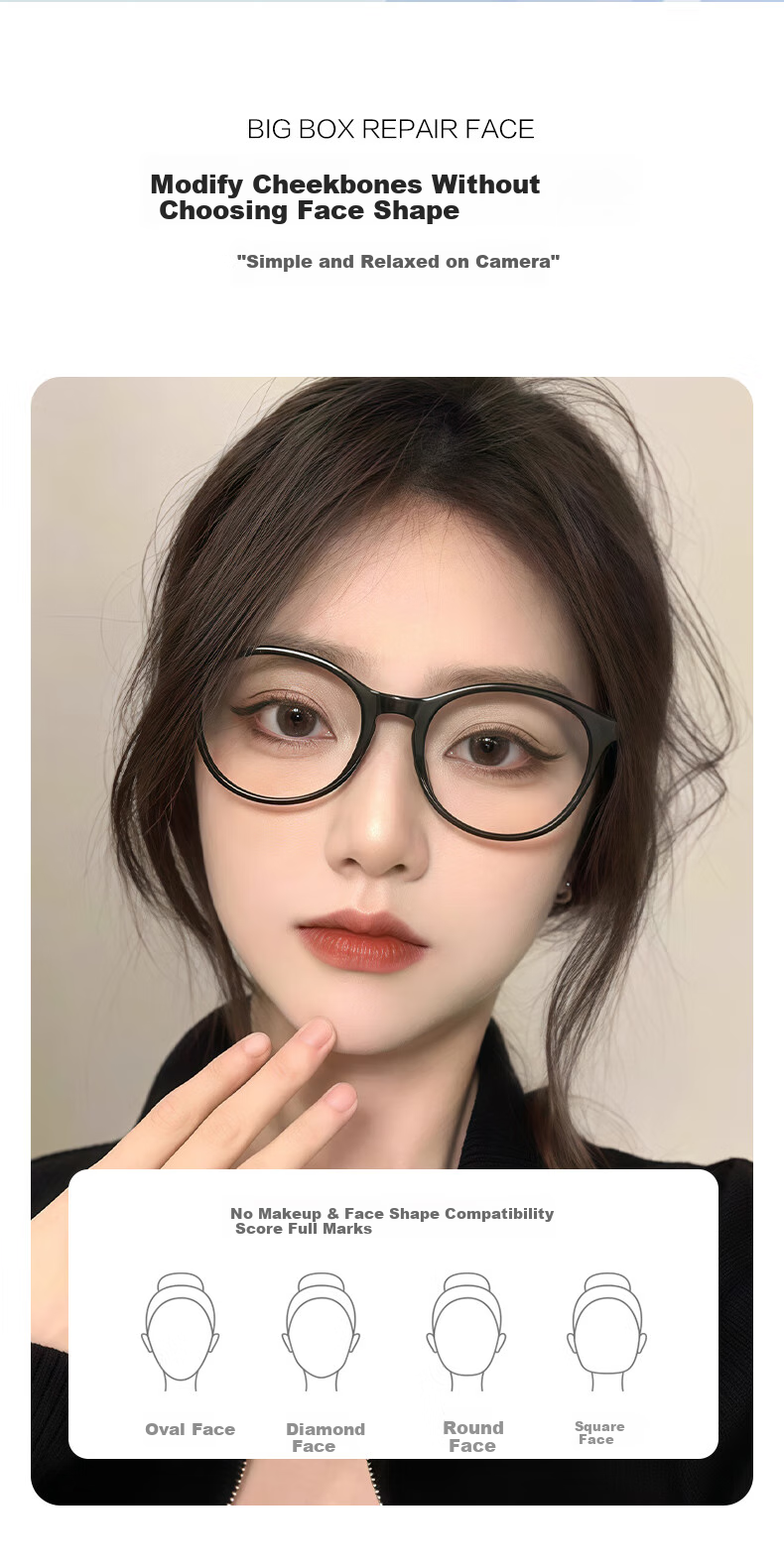 LOHO Cat Eye Glasses for Women with Myopia, Anti-Blue Light, Luxurious Feel, Ultra-Light, Bare-Faced Look, Prescription Available 3