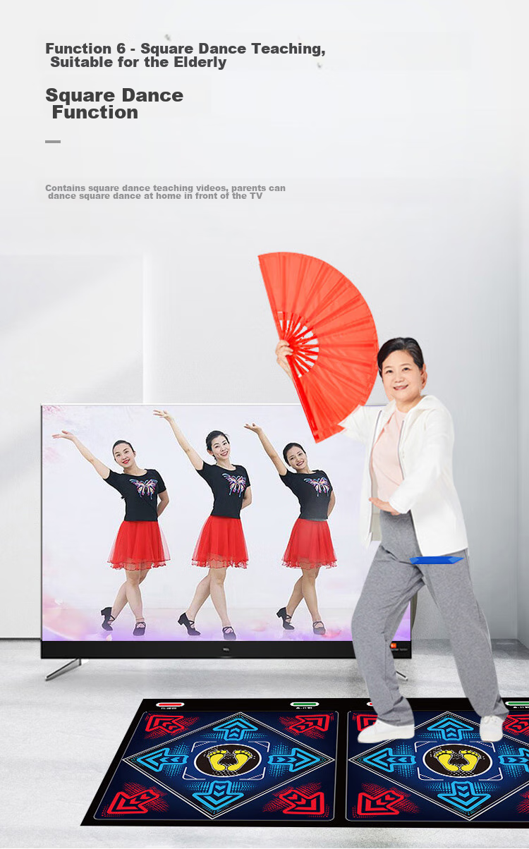 HongTai Double-Person Wireless Dance Mat, Home TV Dance Machine, Game Motion Sensing Hand And Foot Dancing, Leg Beautifying, Children's Running Mat 29