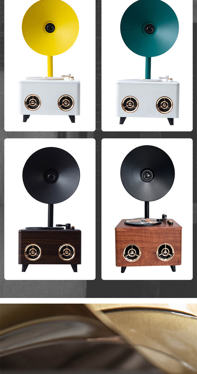 YEARS STAY Time And Space All-In CD Player, Audiophile Album Player, Retro Player, Turntable, Bluetooth Desktop Speaker, Bluetooth SG1800 Birthday Gift, White Wood Grai 2