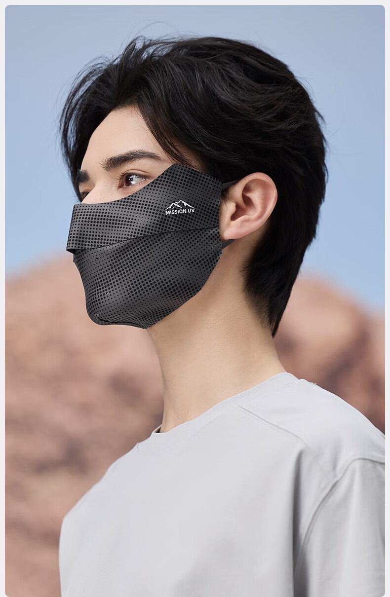 MISSION UV Ice Silk Sun Protection Face Mask for Men, Cycling, Hiking, Summer UV Protection, Sun-Shading, Breathable, Three-Dimensional Full-Face Sun Protection Face Mask 8