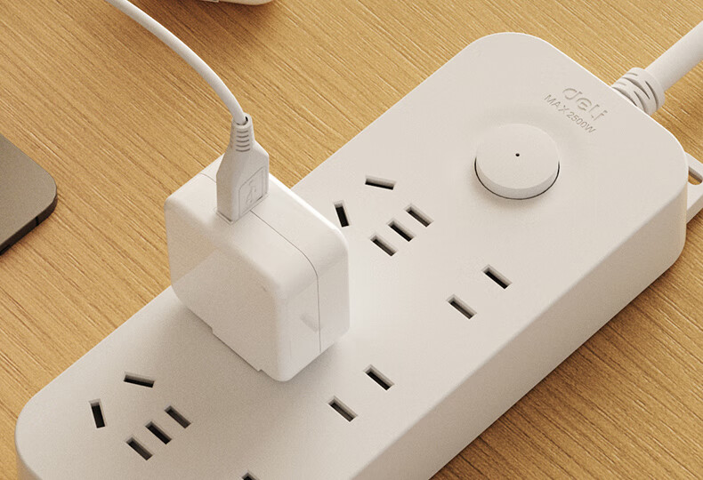 Deli 3C Certified National Standard Safe Power Strip, Extension Cord with Master Switch, 6 Outlets, 1.8m, LU9057(1.8) 2