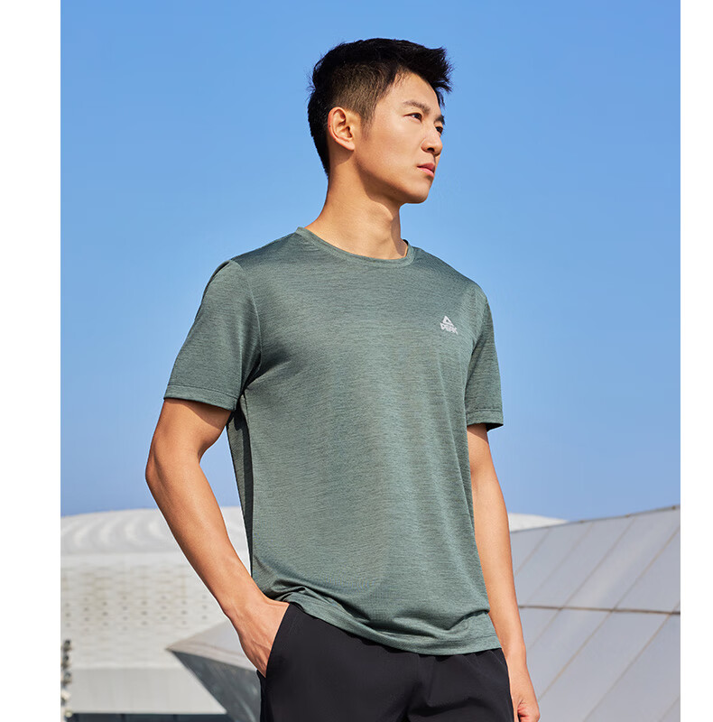 Peak Men's Summer Short Sleeve Quick-Dry Breathable Sports Loose Running Base T-Shirt DF652471 50