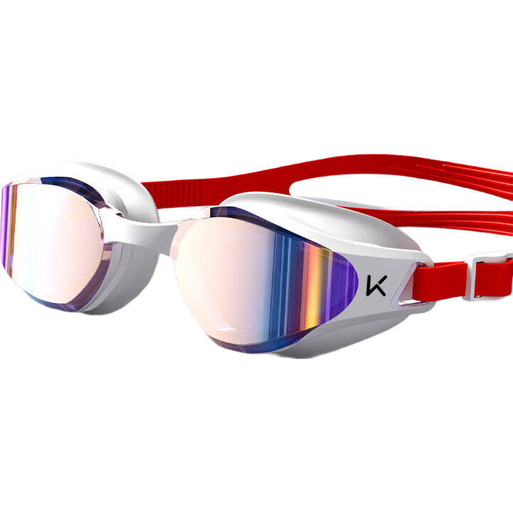 Keep Swimming Goggles, Long-Lasting Anti-Fog, High-Definition Waterproof Swim Glasses for Men And Women, Professional Myopia Glasses, 870 Flame White Red