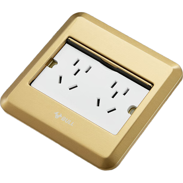 BULL Switch Socket Ten-Hole Floor Insert, All-Metal Panel, Titanium Gold Double Five-Hole Floor Insert, Floor Socket GD8Z256