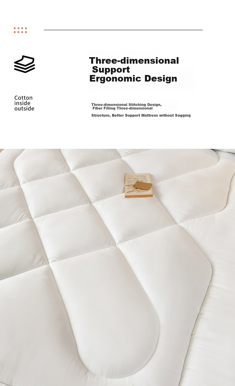 Grace Class A Thickened Fiber Mattress, Student Pad, Single Bed Mat, White And Green, 1.8 Meters 10