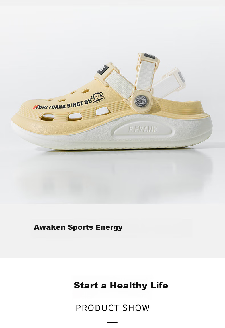 Paul Frank Perforated Shoes, Women's Summer Sandals, Home And Outdoor Wear, EVA Closed-Toe Beach Slippers for Men, 332 White, Women's Size 38-39 2