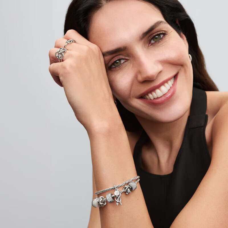 Pandora Original Snake Bone Bracelet, Twist Knot Silver Chain, DIY Gift, 925 Sterling Silver Bracelet, Birthday Gift