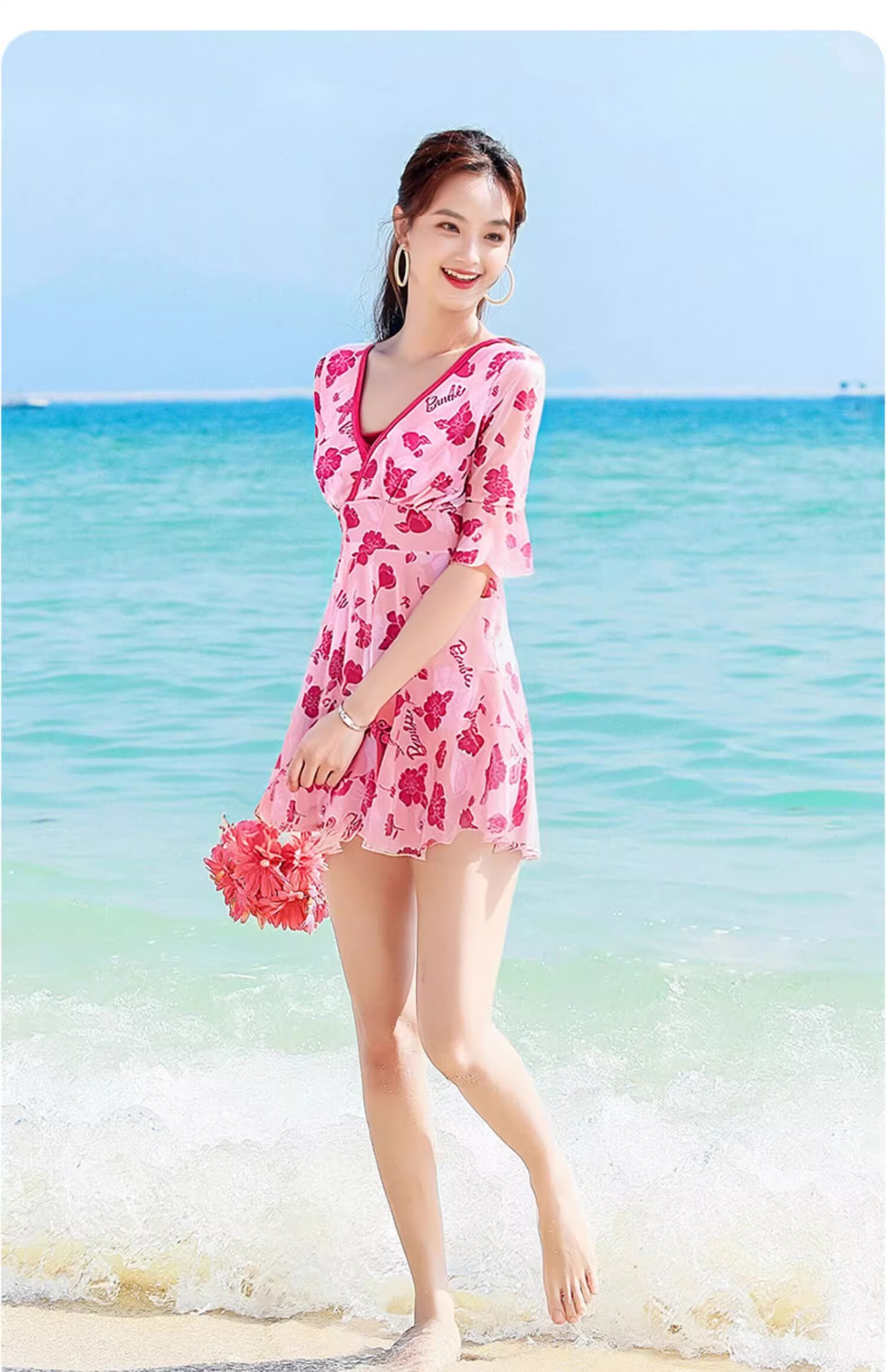 Barbie Conservative One-Piece Swimsuit for Women, Tummy Control Slimming Sexy Plus Size Swimwear Dress for Beach Vacation Hot Springs 22