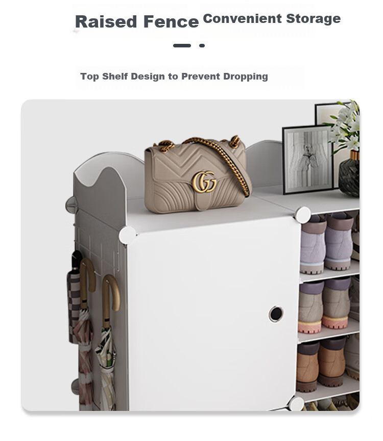 Anerya Shoe Rack, Simple Dustproof Multi-Layer Assembly, Home Plastic Modern Minimalist Small Shoe Rack Storage Cabinet, Entryway Cabinet 5
