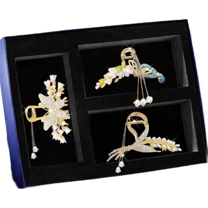 Dijing Wheat Spike Hair Clip, Bun Maker, Hair Claw, Hair Barrette, Women's High-End Accessory, 2026 New Style, Shark Clip for Back of Head, Birthday Gift