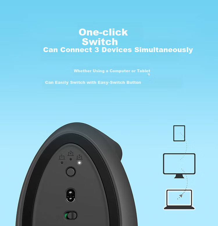 Logitech Lift Ergonomic Bluetooth Mouse, Wireless Silent Vertical Office Mouse with Logi Bolt Receiver, Commercial Version, Gray 8