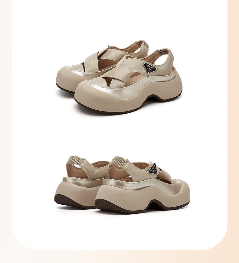 DAPHNE Women's Platform Clog Sandals Spring 2026 New Casual Beach Slip-On Half-Toe Sandals for Petite Women 17