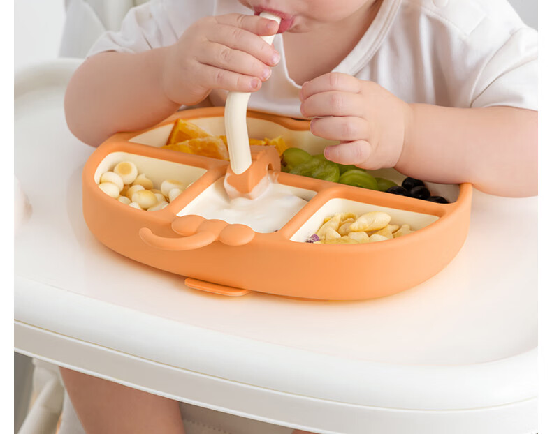 Beitais Baby Suction Plate Self-Feeding Silicone Divided Toddler Dining Plate Cuiyun Milan Lunch Box 9