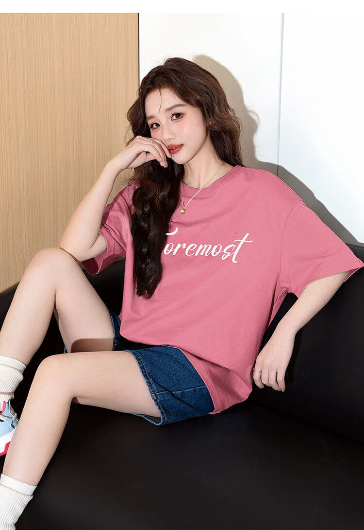 TonLion 2025 Women's Printed Crew Neck Short Sleeve T-Shirt Off-White L 17