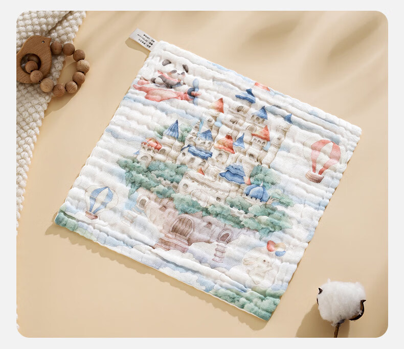 Zhuyibai Pure Cotton 7A Antibacterial Baby Towels, 5 Pack, Class A Baby Face Towels, Absorbent, Lint-Free Gauze Drool Bibs 15