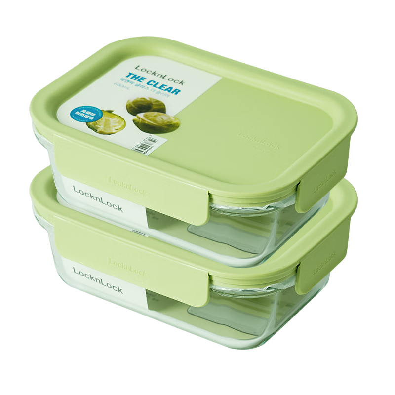 LOCK&LOCK Heat-Resistant Glass Lunch Box Microwave Sealed Bento Box LNG524G2_630ml