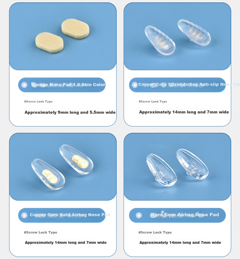 Ouna Eyeglass Nose Pads, Silicone Anti-Slip Air Cushion Nose Pads, Eyewear Accessories, Combination Nose Bridge 5