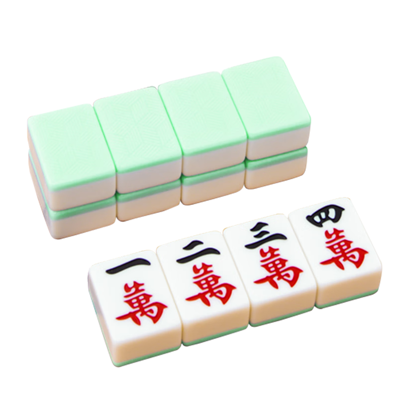 Huasheng Mahjong Set 42mm 144 Tiles Jade Double Color Outdoor Camping Table Cloth H-065