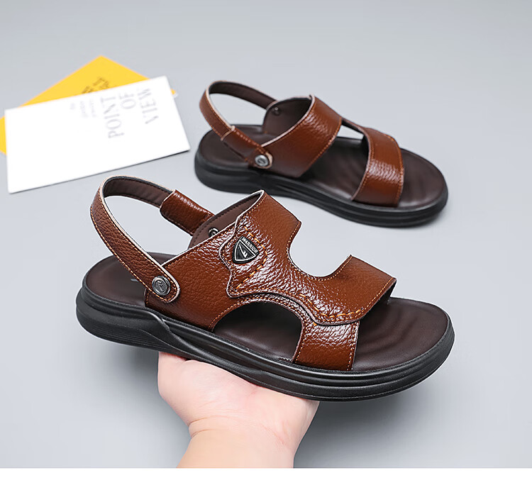 Warrior Sandals for Men, Summer Sports Sandals, Wear-Resistant Dual-Use Beach Shoes, WSL(WZ)-1351, Black, Size 41 1