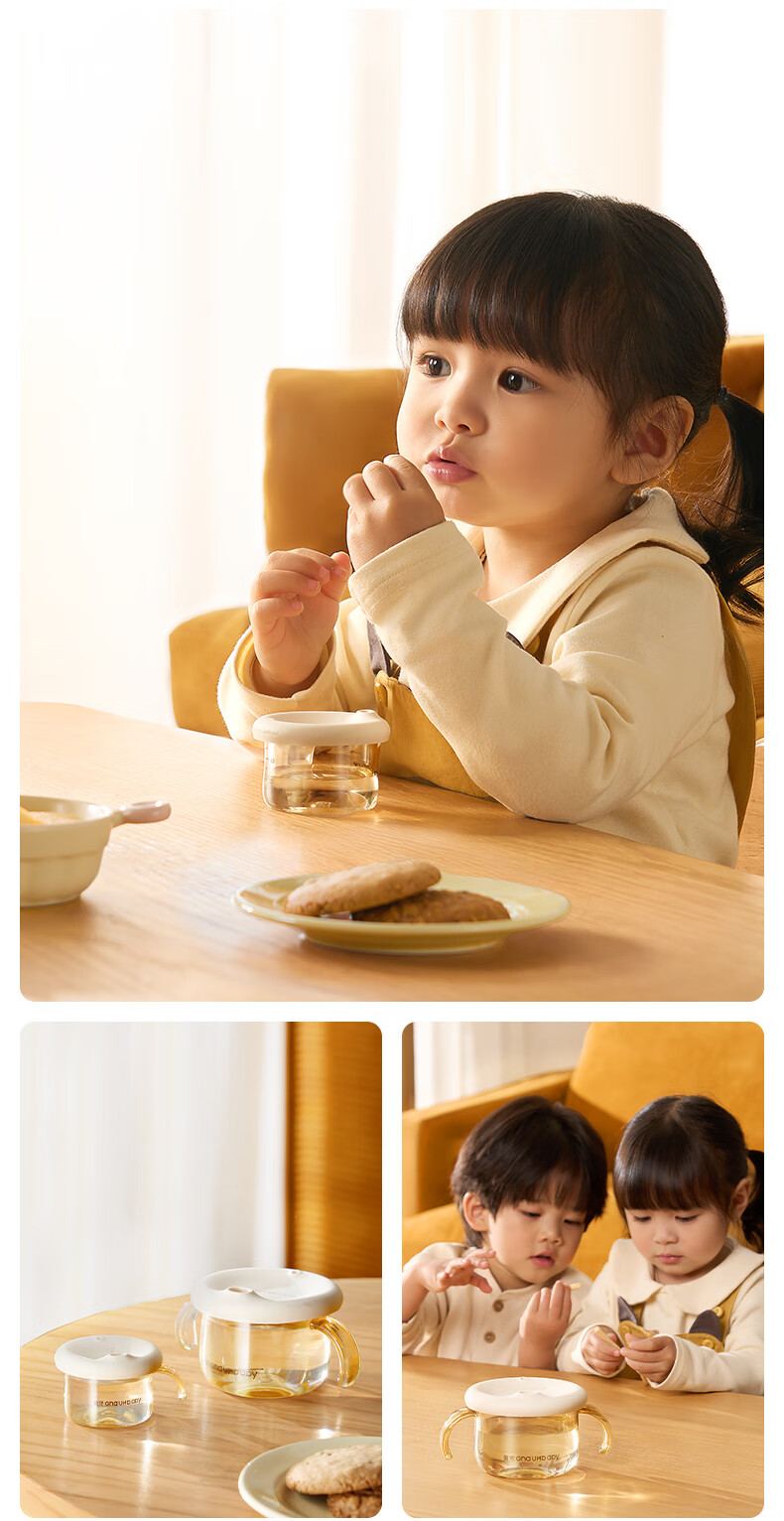 Huangchong Open-Mouth Cup Baby Water Cup for Ages 2 And Above, Home Use PPSU Straw Cup for Learning to Drink, Drop-Resistant Milk Drinking Children's Small Water Cup 60ml 5