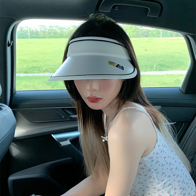 Move Iron Sun Protection Hat for Men And Women, Outdoor Summer Sun Hat, Visorless Large Brim Sun Hat, Beach Cool Cap, White