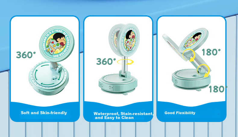 ROCK Doraemon Vacuum Suction Magnetic Phone Holder, Car Navigation Dashboard Center Console Rotating Folding Extendable Multifunctional Bedside Desktop Live Streaming Support Stand, Blue 18