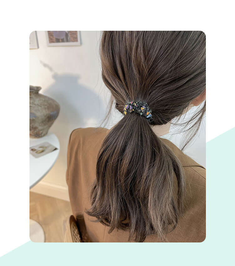 CHIMERA 10-Pack High Elasticity Forest Style Colorful Polka Dot Wool Hair Ties Simple Hair Bands for Women New Year Gift 1