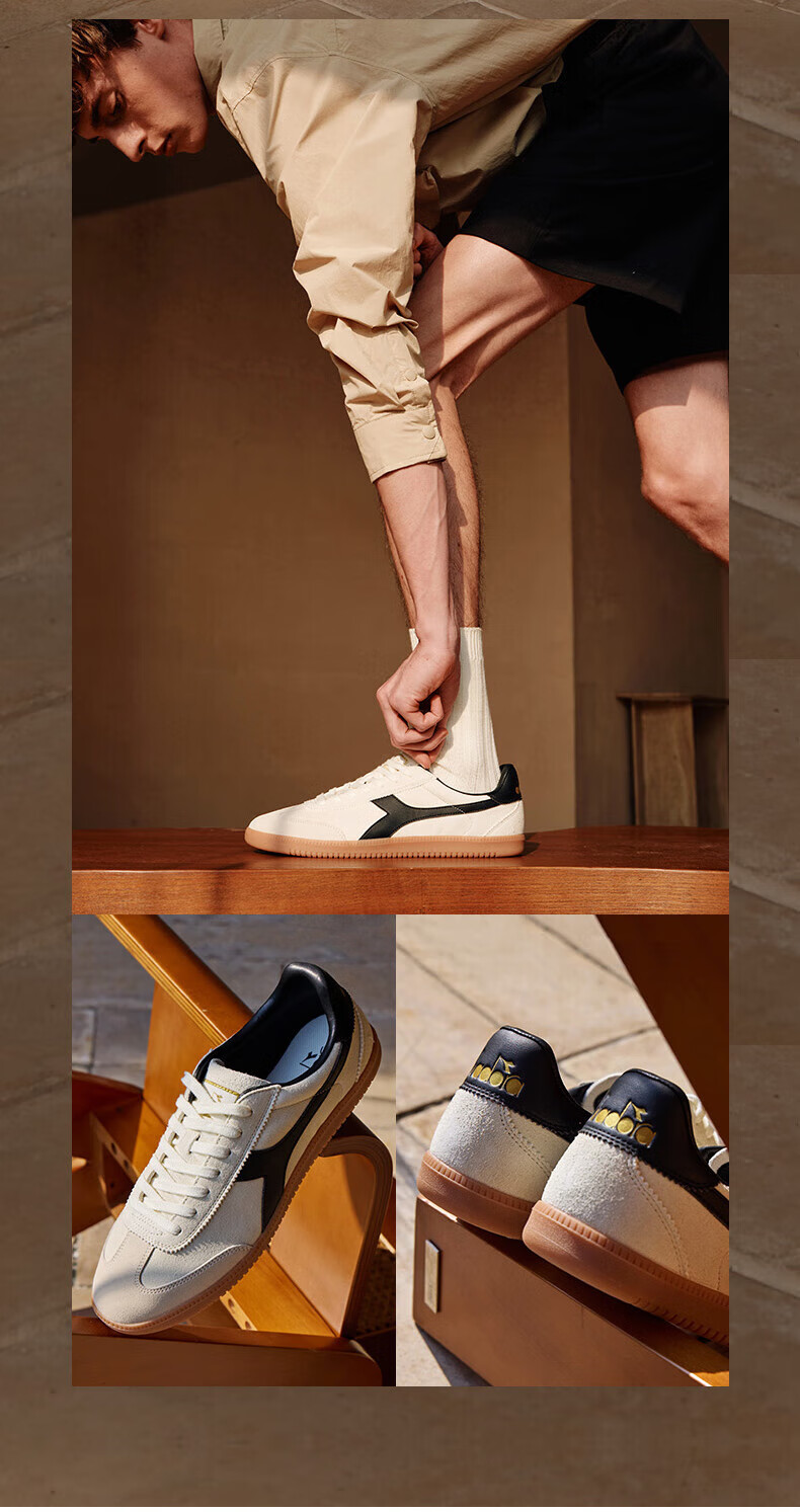 Diadora Men's And Women's Casual Shoes Saunter OG White/black/gold 42.5 16