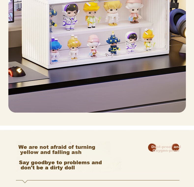 Anerya Action Figure Storage Box, Desktop Blind Box Display Stand, Magnetic Suction, Fully Transparent Model 6