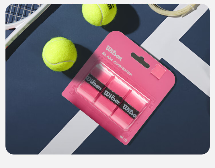 Wilson SLAM Series Sticky Grip Sweatband 3-Pack Neon Pink WR8448801001 3