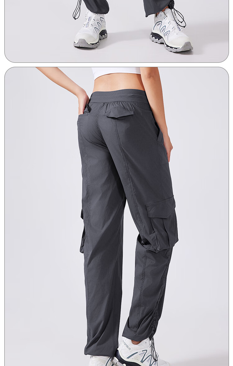 LangSha Loose-Fit Mid-Rise Cargo Pants for Women, Spring/summer 2025, Quick-Dry Lightweight Multi-Pocket Wide-Leg Outdoor Sports Casual Trousers 18