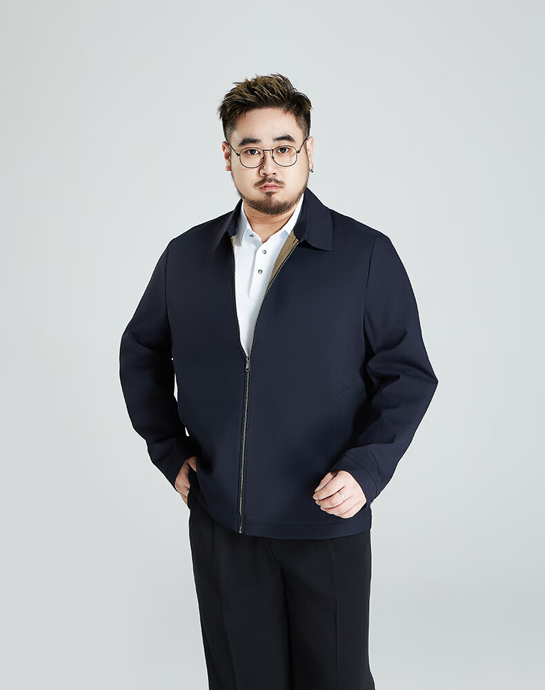 Ayoupang Large Size Business Executive Jacket for Middle-Aged And Elderly Men, Lapel Collar Coat, Black, 4XL (200-220 Jin) 11