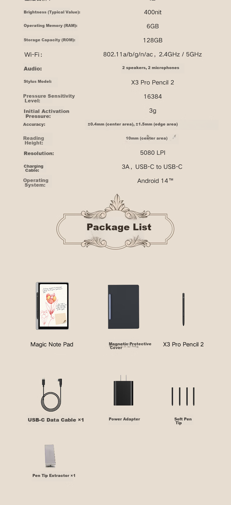 XP-Pen [Color Note Tablet] Handwriting Electronic Notebook, Meeting Record Smart Office Pad E-Ink Book E-Reader Magic Note Pad 23