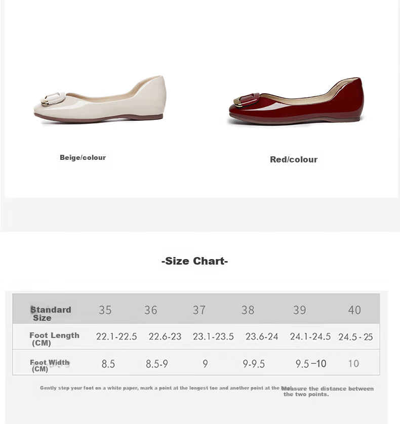 DAPHNE French Shallow Women's Flat Shoes, Red Elegant Loafers with Square Buckle, Style 4623101054, Red, Size 35 6