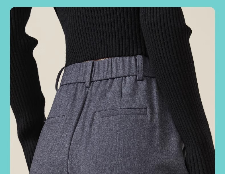 Langsha Women's Straight-Leg TR Twill Suit Pants High-Waist Draped Trousers Narrow and Wide-Leg Casual Pants Spring Autumn Workwear 13
