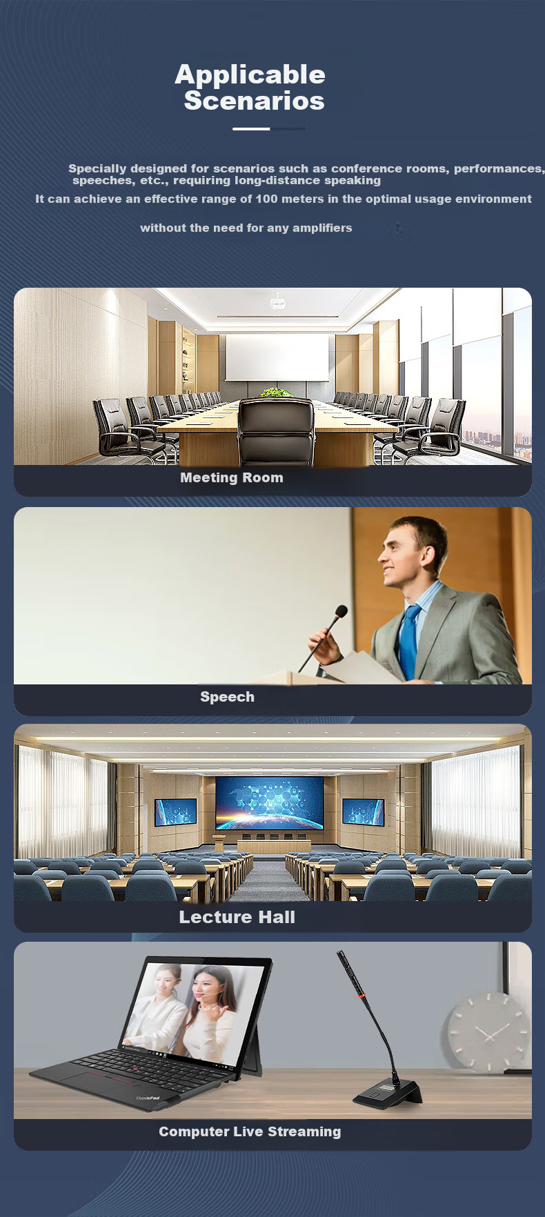 HIKVISION One-To Wireless Microphone, Desktop Long Pole Gooseneck Microphone, UHF High-Fidelity Anti-Interference Automatic Frequency Matching Anti-Loudness Conference Room Podium Speech Training Broadcasting 4