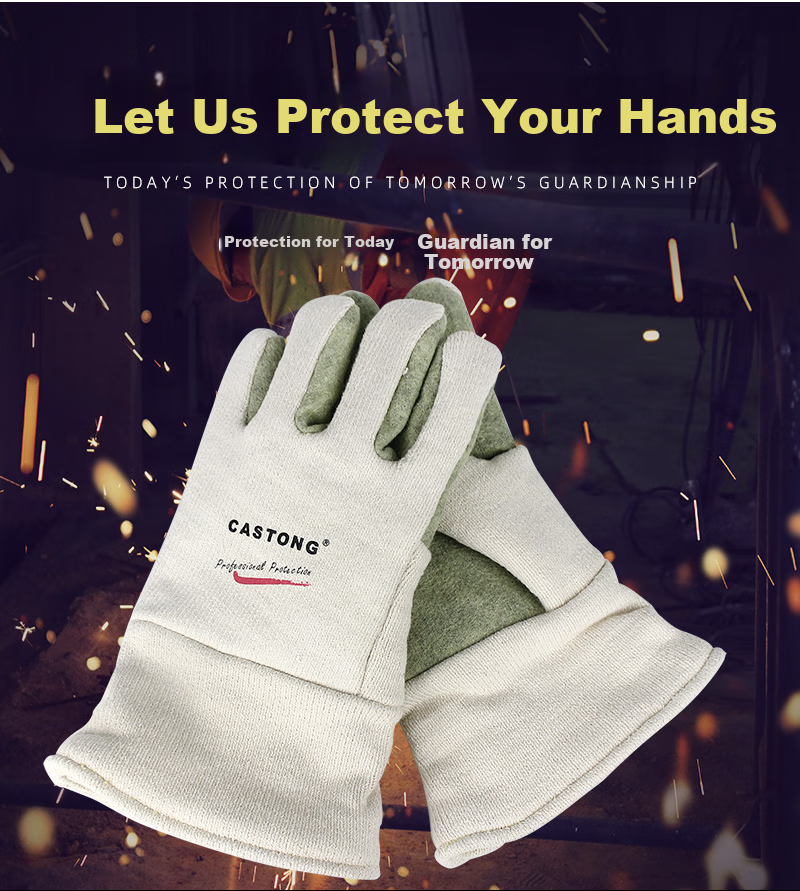 CASTONG GEII15-34 Heat-Resistant Gloves, 400°C Insulation, Anti-Scalding, Labor Protection, Thickened, for Home Use 4