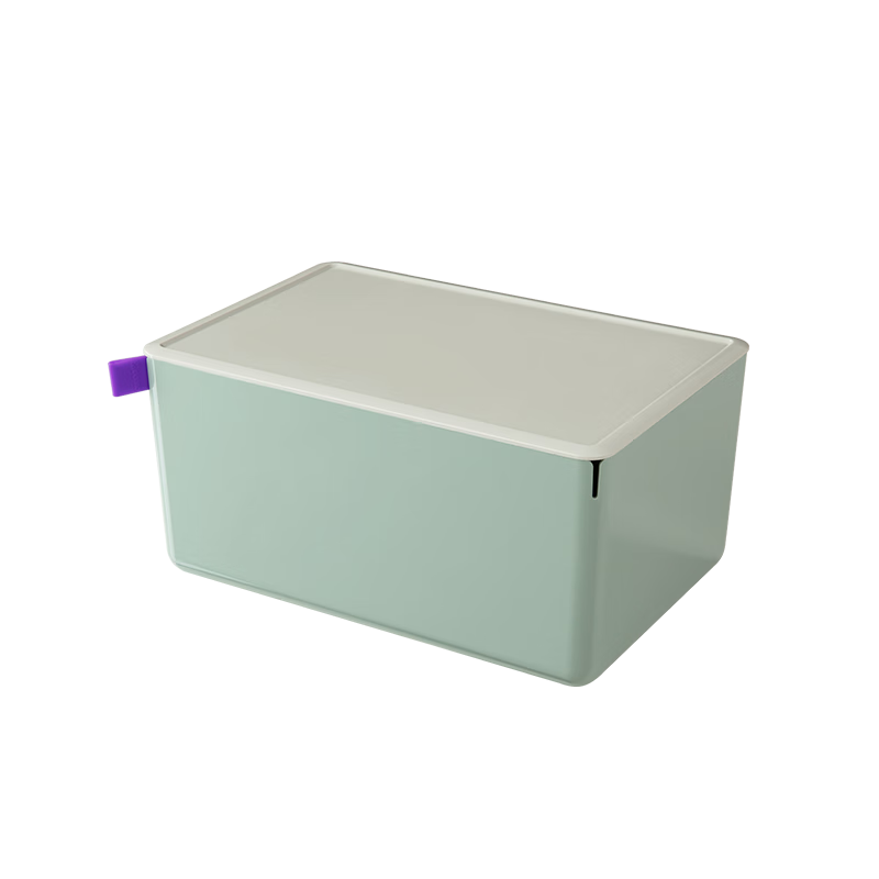 Deli [7.2L Capacity] Large Desktop Storage Box with Lid, Dust-Proof, Pen Holder, Stationery Organizer, Bookend Shelf, Small Container for Miscellaneous Items Storage Box, XDM14 Gree