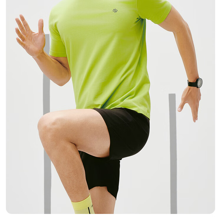 JD Original Summer Men's Sports Short-Sleeve Running Fitness Aerobic Sweat-Resistant Quick-Dry Wool T-Shirt, Phantom Green, 3XL 3