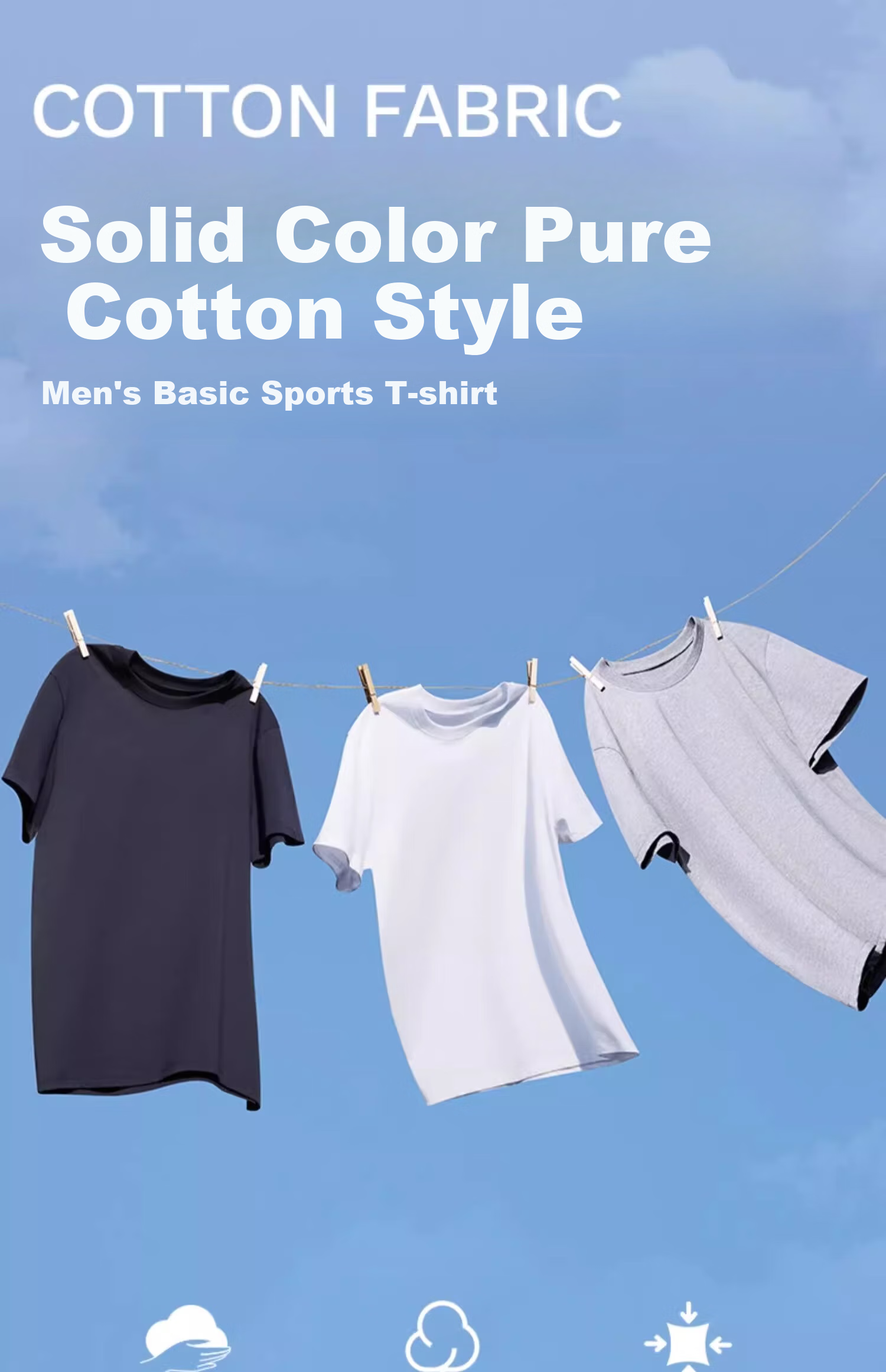 DECATHLON Men's Sports Pure Cotton T-Shirt, Solid Color Round Neck Short Sleeve Undershirt for Running And Fitness - 4639702 Gray 2XL 1